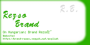 rezso brand business card